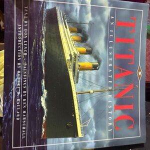 Titanic Illustrated History Hardcover Book - Blue Cover with Red Title